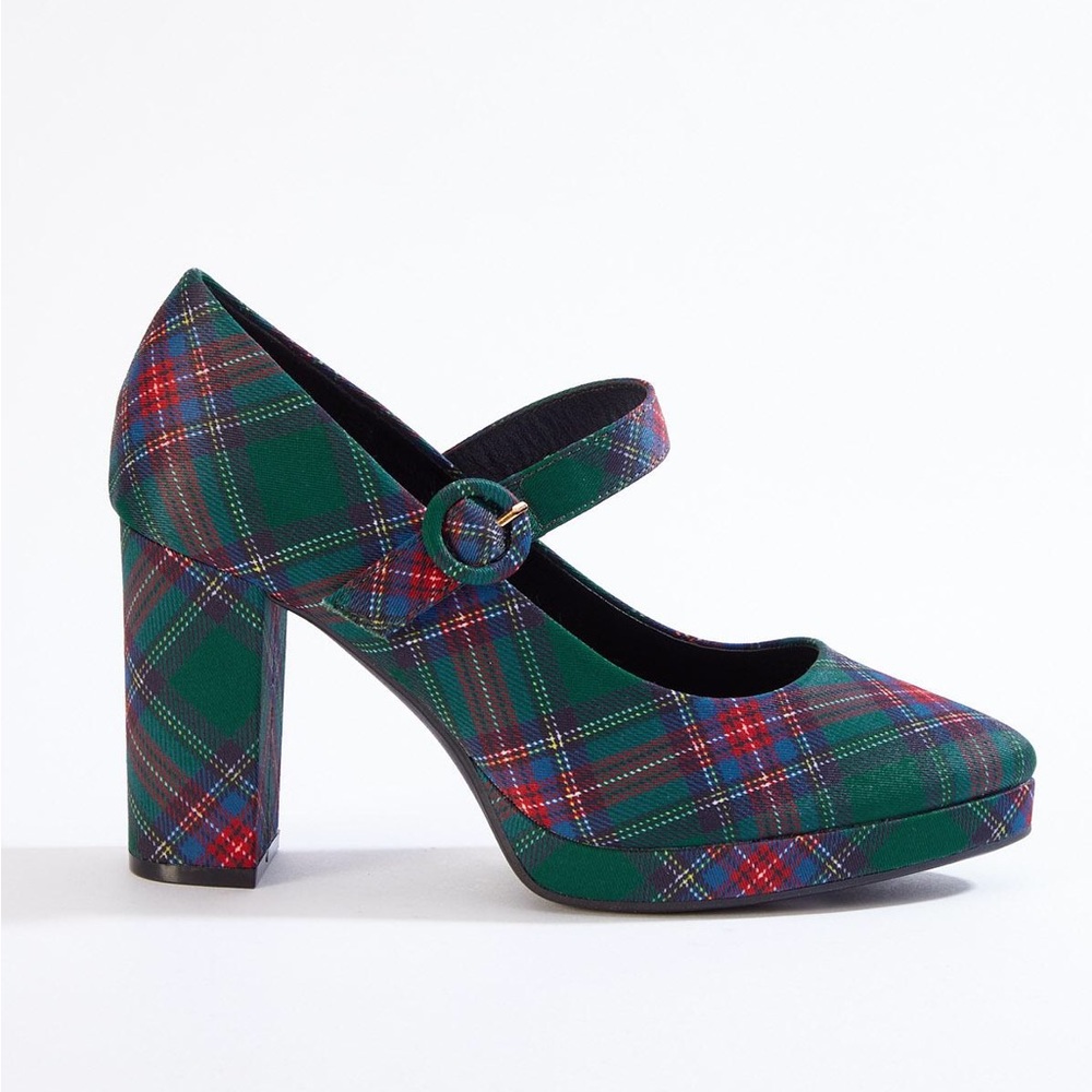 Cato | PLAID MARY JANE PLATFORM PUMPS size w12